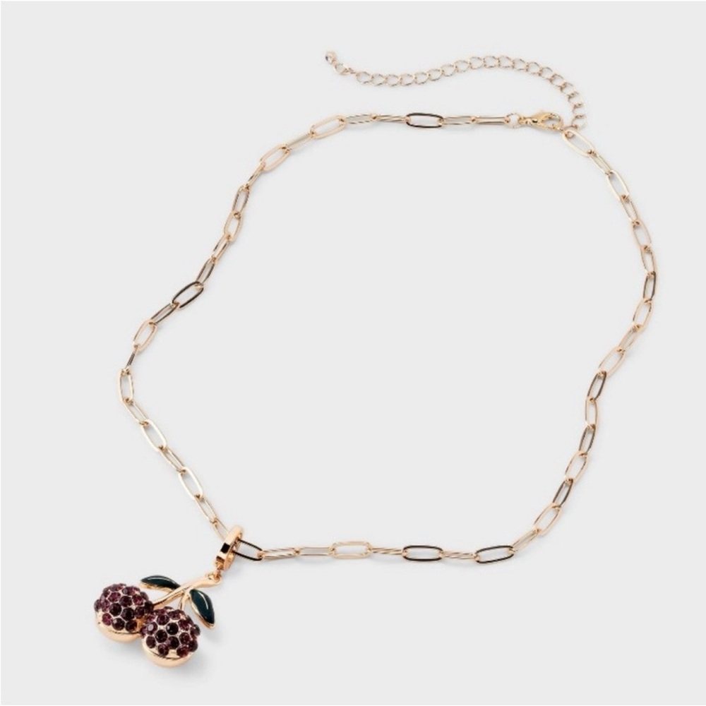 a new day Cherry Charm Locket Necklace